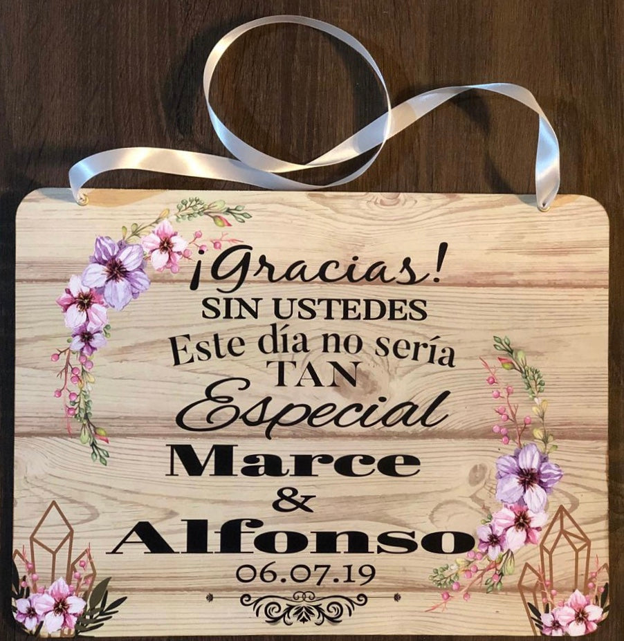 Letrero para Pajecito de Boda