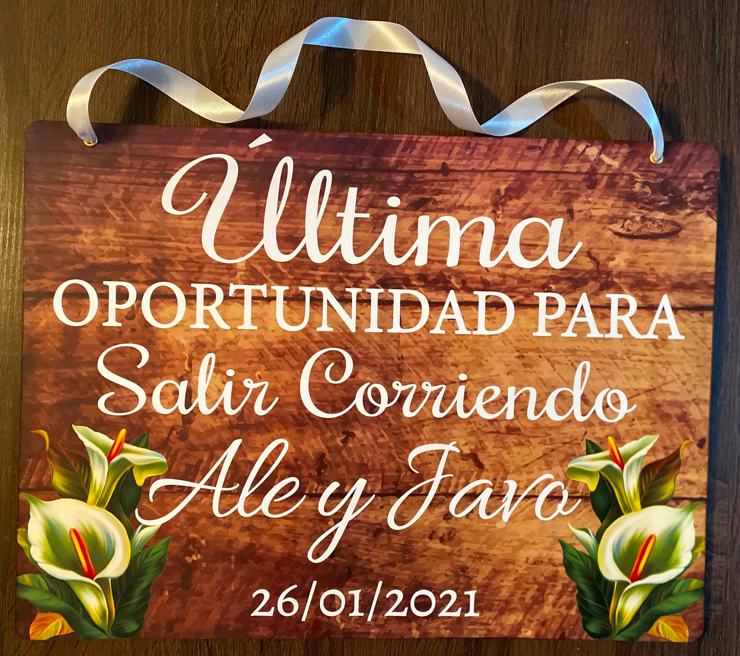Letrero para Pajecito de Boda