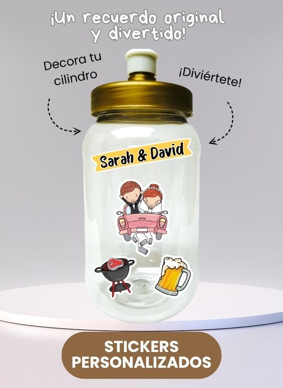Stickers personalizados + Cilindro
