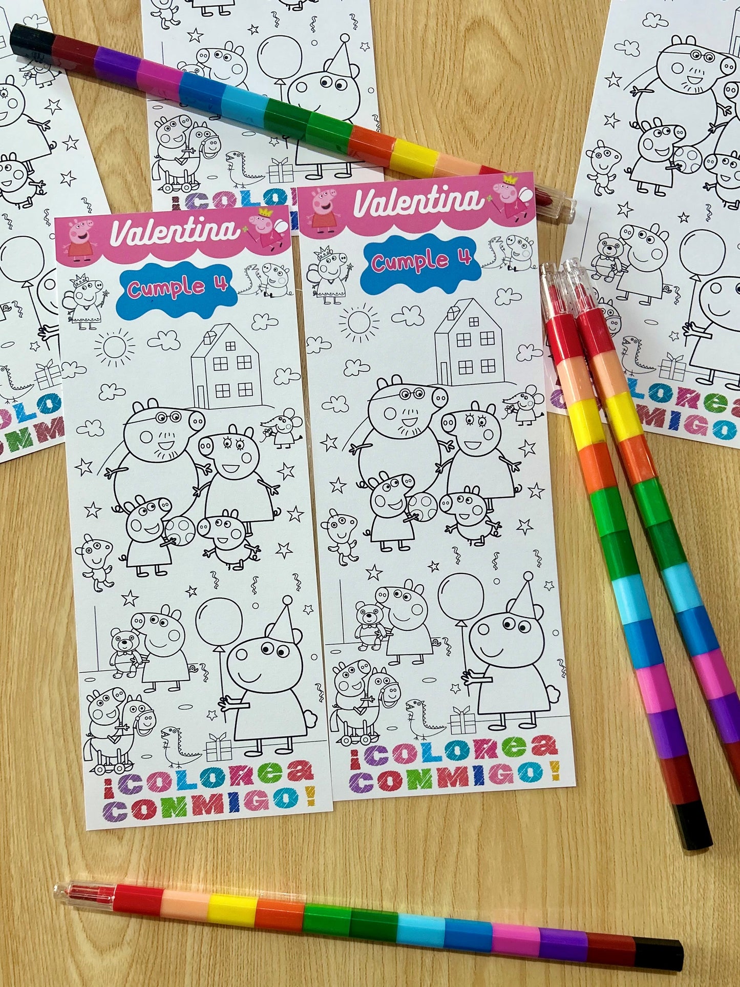 Tarjetas para Colorear Crayones Apilables
